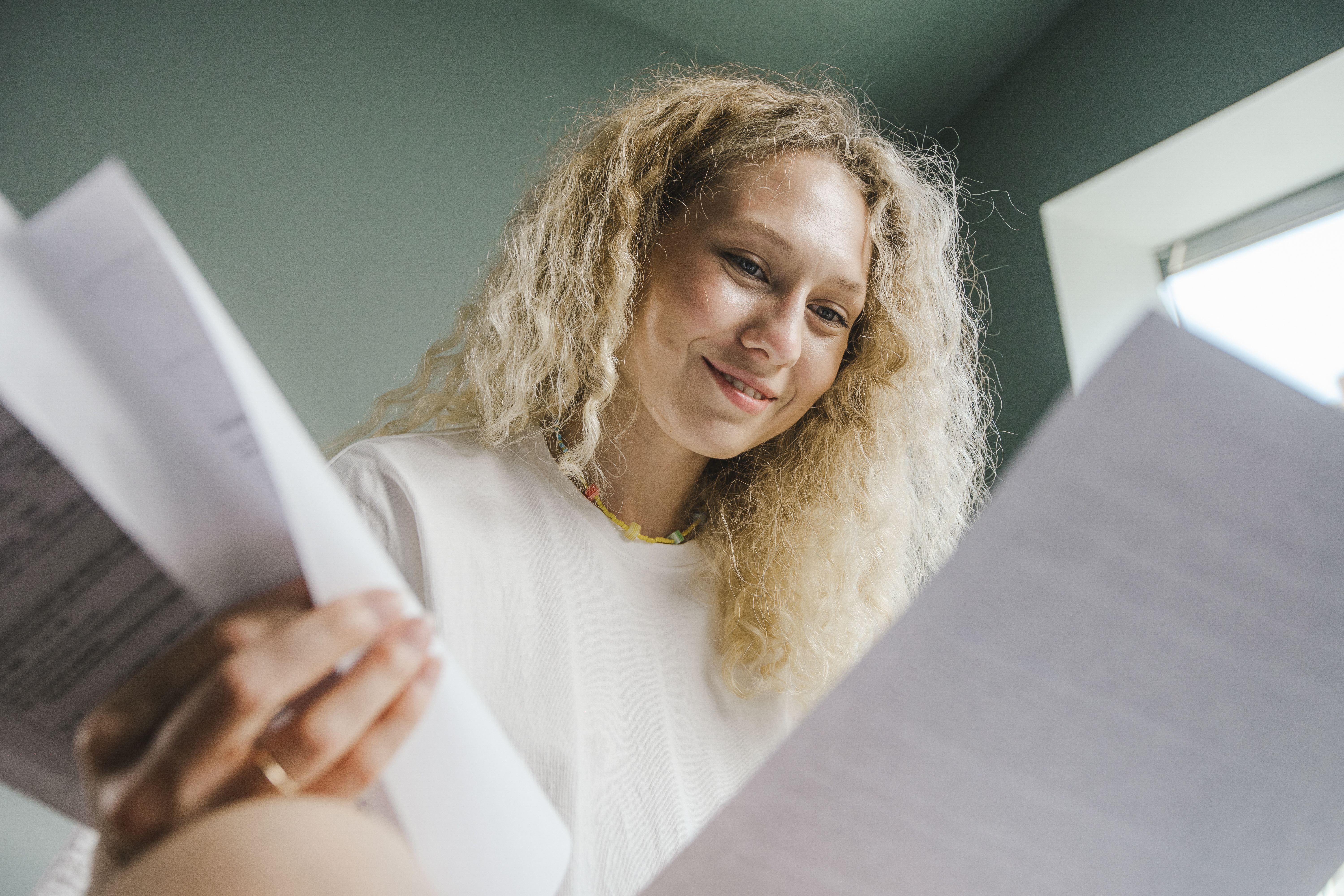 Billing professional reviewing paperwork
